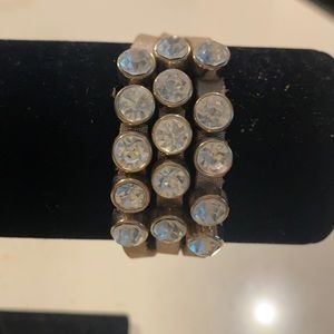 Leather with glitz bracelet